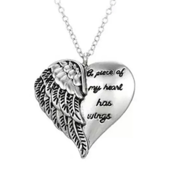NWT FREE w/$35 Bundle Purchase Silver Tone “A Piece of My ❤️ Has Wings” Necklace - Picture 1 of 7